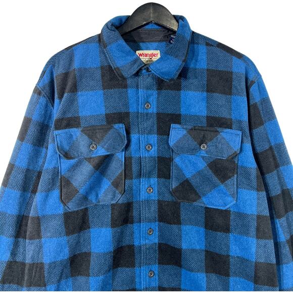 Wrangler Authentic Polyester Plaid Button Down - Picture 2 of 7